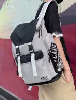 Men Letter Graphic Release Buckle Decor Flap Casual Daypack