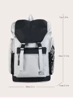 Men Letter Graphic Release Buckle Decor Flap Casual Daypack