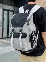 Men Letter Graphic Release Buckle Decor Flap Casual Daypack