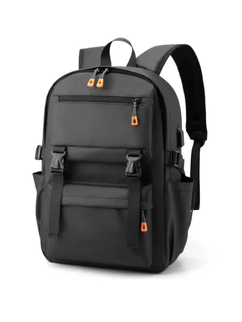 Buckle Decor Laptop Backpack Multi-Pockets