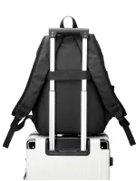 Buckle Decor Laptop Backpack Multi-Pockets