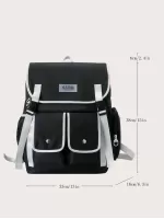 Men Contrast Binding Letter Patch Casual Daypack