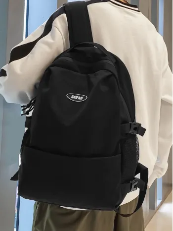 Durable Men Letter Patch Decor Casual Daypack