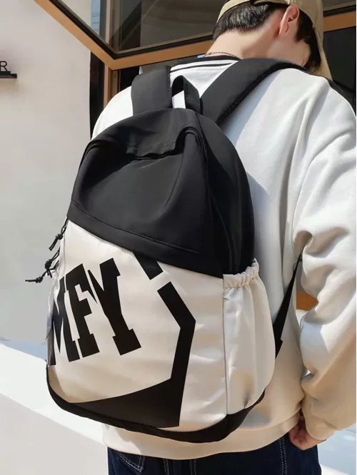 Stylish Men Letter Graphic Casual Daypack