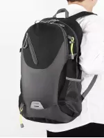 Men Patch Detail Zip Front Travel Backpack