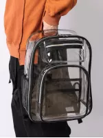 Men Clear Pocket Front Casual Daypack - Clear
