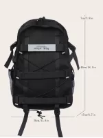Men Letter Patch & Drawstring Detail Casual Daypack