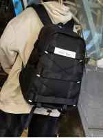Men Letter Patch & Drawstring Detail Casual Daypack