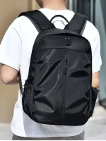 Drawstring Detail Functional Backpack Zipper - Medium