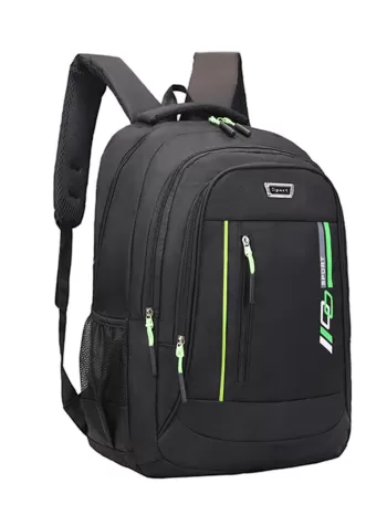 Letter Graphic Travel Backpack Medium For Business Travel - Black
