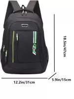 Letter Graphic Travel Backpack Medium For Business Travel - Black