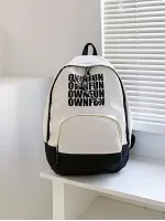 Letter Graphic Laptop Backpack Medium For School