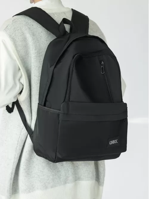 Letter Graphic Laptop Backpack Minimalist For School Travel