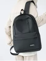 Letter Graphic Laptop Backpack Minimalist For School Travel