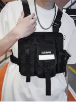 Functional Men Chest Hip Hop Bag Streetwear Adjustable Package Shoulder Bag