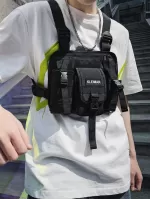 Functional Men Chest Hip Hop Bag Streetwear Adjustable Package Shoulder Bag
