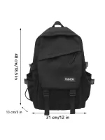 Men Letter Patch Decor Casual Daypack - Black,Medium