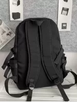 Men Letter Patch Decor Casual Daypack - Black,Medium