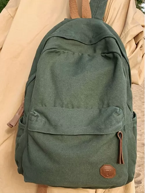 Men Letter Patch Decor Functional Backpack