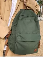 Men Letter Patch Decor Functional Backpack