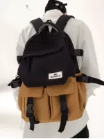Men Letter Patch Decor Casual Daypack - Multicolor,Medium