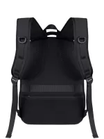 Men Letter Graphic Zip Front Laptop Backpack - Black