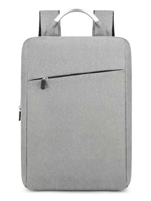 Zip Front Laptop Backpack Gray