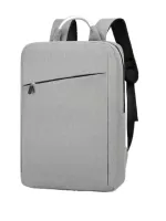 Zip Front Laptop Backpack Gray
