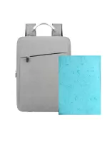 Zip Front Laptop Backpack Gray