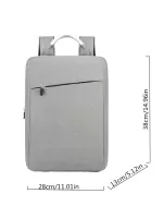 Zip Front Laptop Backpack Gray