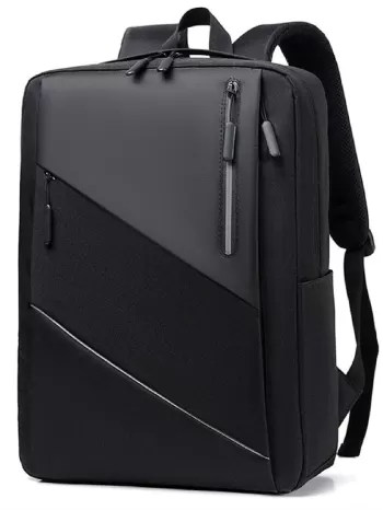 Men Two Tone Zip Front Laptop Backpack