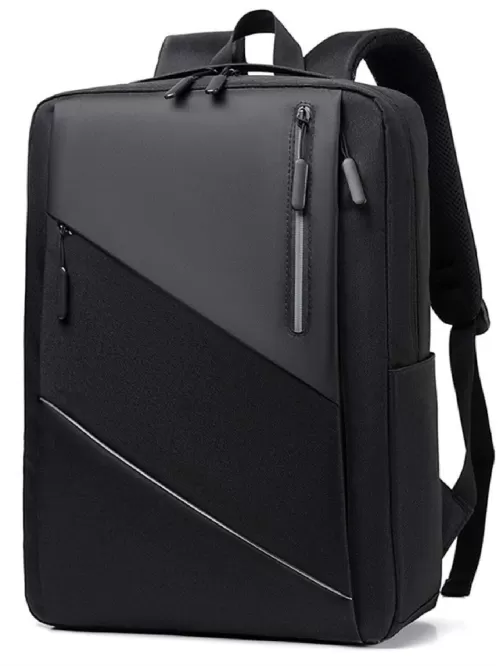 Men Two Tone Zip Front Laptop Backpack