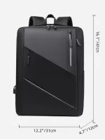 Men Two Tone Zip Front Laptop Backpack
