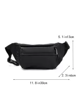 Minimalist Waist Bag Mini Earphone Hole Decor Black