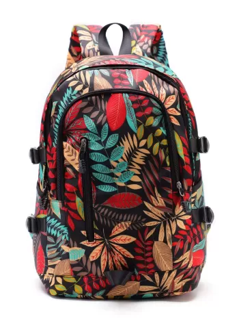 Men Leaf Graphic Functional Backpack