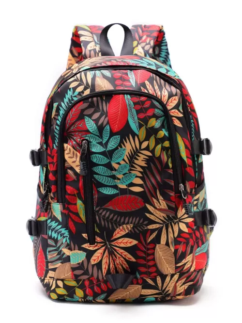 Men Leaf Graphic Functional Backpack