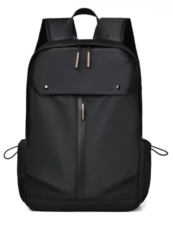 Black Laptop Backpack Waterproof Durable Adjustable Strap For Daily