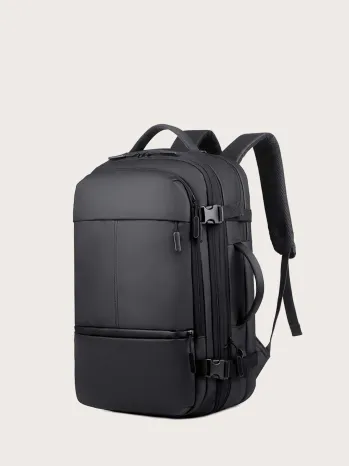 2 In A Group Men Minimalist Travel Backpack - Black