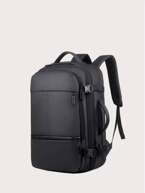 2 In A Group Men Minimalist Travel Backpack - Black