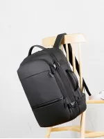 2 In A Group Men Minimalist Travel Backpack - Black