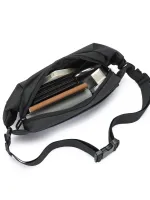 Letter Graphic Waist Bag Black Mini