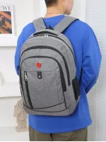 Durable Men Letter Graphic Travel Backpack