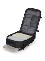 Men Zip Front Travel Backpack - Black