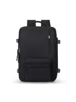 Men Zip Front Travel Backpack - Black