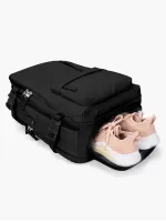 Men Zip Front Travel Backpack - Black