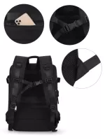 Men Zip Front Travel Backpack - Black