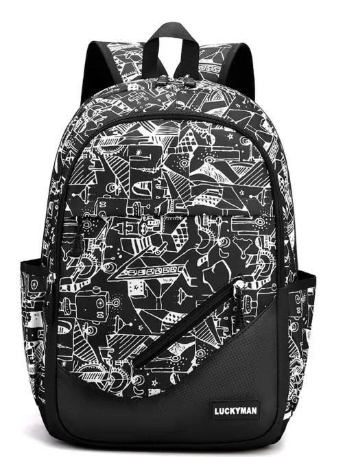 Medium Classic Backpack Graphic Pattern Preppy