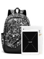 Medium Classic Backpack Graphic Pattern Preppy