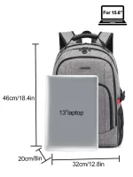 Letter Graphic Laptop Backpack Medium For Business
