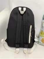 Medium Laptop Backpack Letter Patch Decor Multi-Pocket